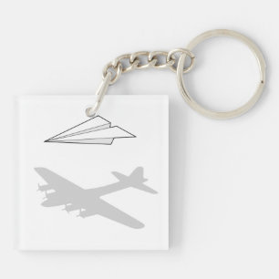 Überaktive Bildgebung des Papierflugzeugs Schlüsselanhänger