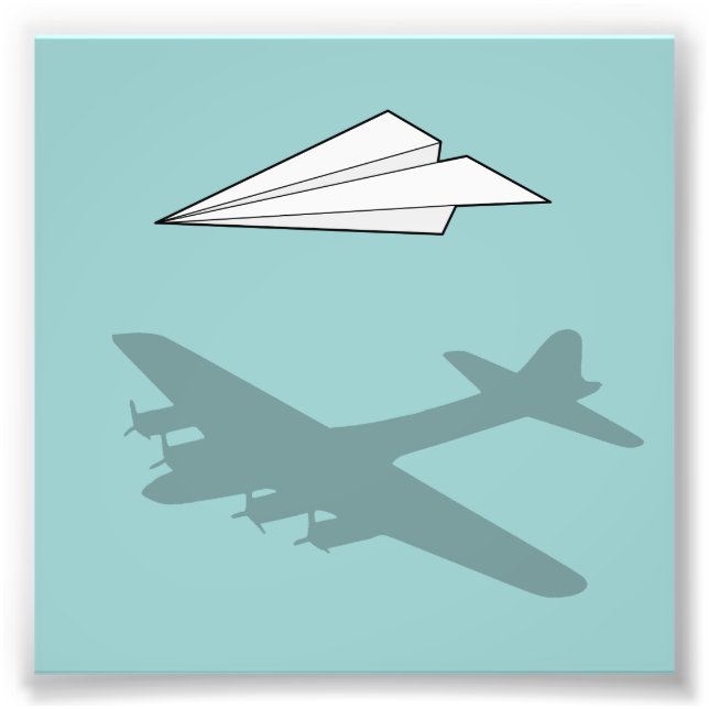 Überaktive Bildgebung in Papierflugzeugen Fotodruck (Vorne)