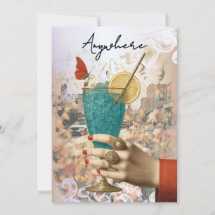 *~*  Überall 21 A101 Cocktail FOTO JUNGGESELLINNEN Einladung