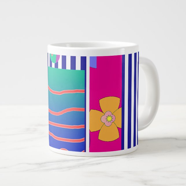 Überall Allzweck Bunt Jumbo-Tasse (Vorderseite Rechts)