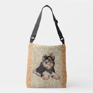 Überall auf der Printmedien-Schultertasche Welpenh Tragetaschen Mit Langen Trägern