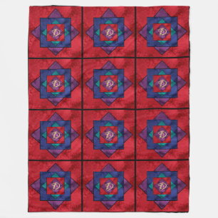 Überall auf Quilt Square Monogram Fleece Blanket