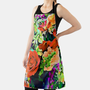 Überall Blumen-Tropenblumen-Print Schürze