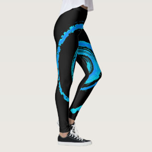 Überall drucken Leggings mit blauem Twirl