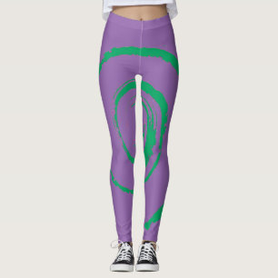 Überall drucken Leggings mit grünem Twirl