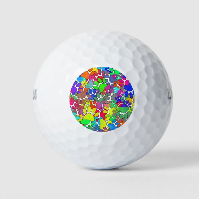 Überall drucken viele Hunde-Pfoten Golfball (Vorderseite)