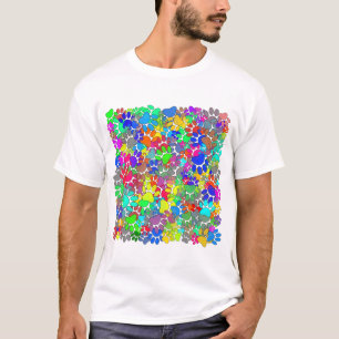 Überall drucken viele Hunde-Pfoten T-Shirt