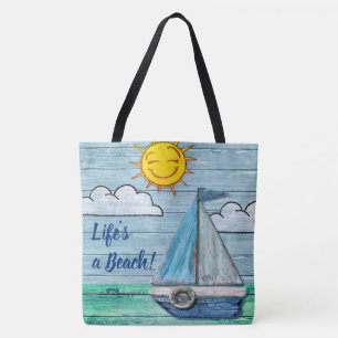 Überall druckt Großer Totbeutel Driftwood Beach Tasche