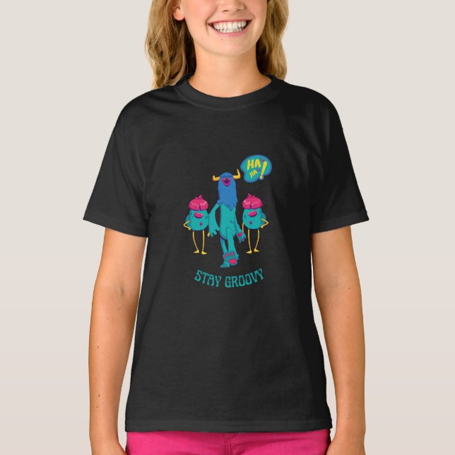 Überall Groovy bleibe, lustige Kinder in der Schul T-Shirt (Vorderseite)