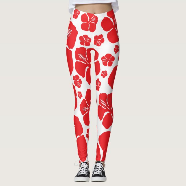 Überall im Hibiskus Leggings (Vorderseite)