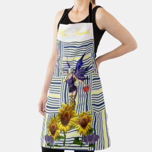 Überall in der Print-Schürze Sonnenblumen Streifen Schürze