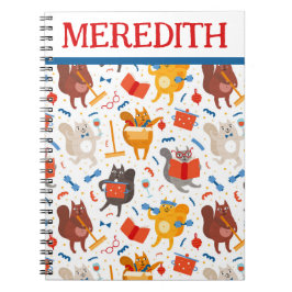 Überall in der Printmedien-Welt sind belebte Katze Notizblock