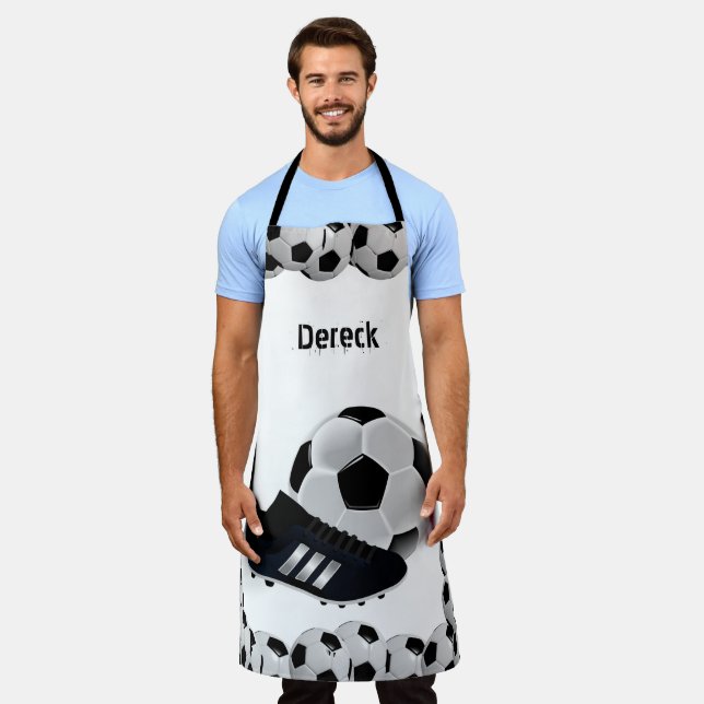 Überall in Print-Schürze Fußball Sportschwarz und  Schürze (Getragen)