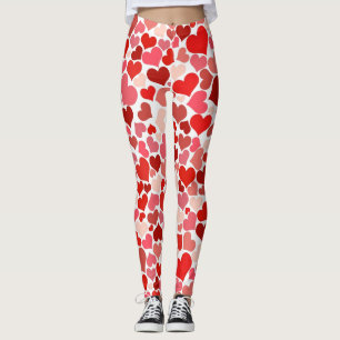 Überall in Rot Rosa Herz Frauen komfortabel Leggings