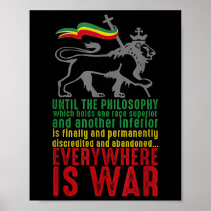 Überall ist Krieg Haile Selie Rede Judah Lion Re Poster