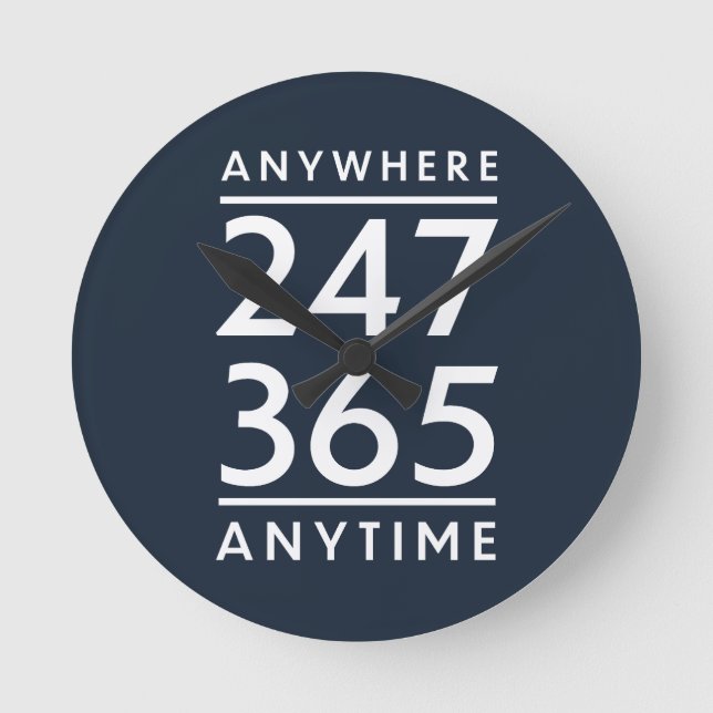 Überall, jederzeit runde wanduhr (Vorderseite)