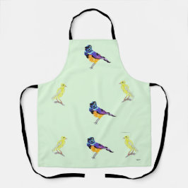 Überall Print Schürze : Vögel
