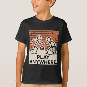 Überall spielbarer Straßenfußball-Stockfigur-Sport T-Shirt