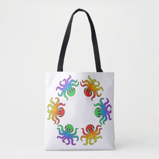 Überall Tasche - Weißer Oktopus (Vorderseite)