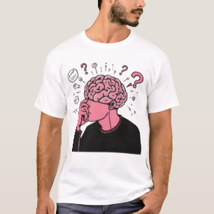 Überanalysierender Gehirn Mensch Angst Cartoon Kun T-Shirt
