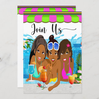 Überarbeitete Pool-Party Einladung