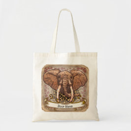 Überarbeitete Sepia africa Tribal Elephant Tasche