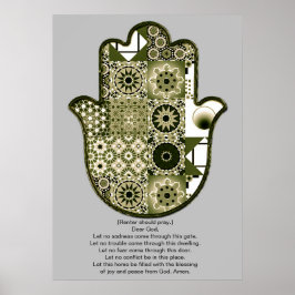 Überarbeiteter Khamsa Handposter Design 2 Mieter Poster