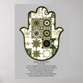 Überarbeitetes Khamsa-Hand-Posterdesign 1 Mieter Poster