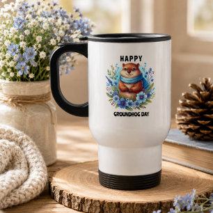 Überbewertet? Aquarell zum Groundhog Day Reisebecher