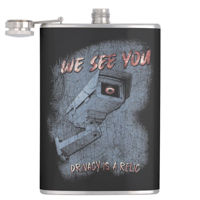 Überblick - Design von Techno-Dystopian Streetwear Flachmann (Geöffnet)