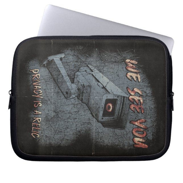 Überblick - Design von Techno-Dystopian Streetwear Laptopschutzhülle (Vorderseite)