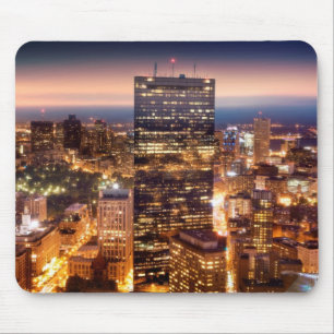 Überblick über Boston nachts Mousepad