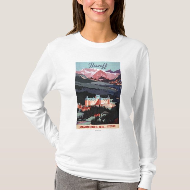 Überblick über das Banff Springs Hotel Plakat T-Shirt (Vorderseite)