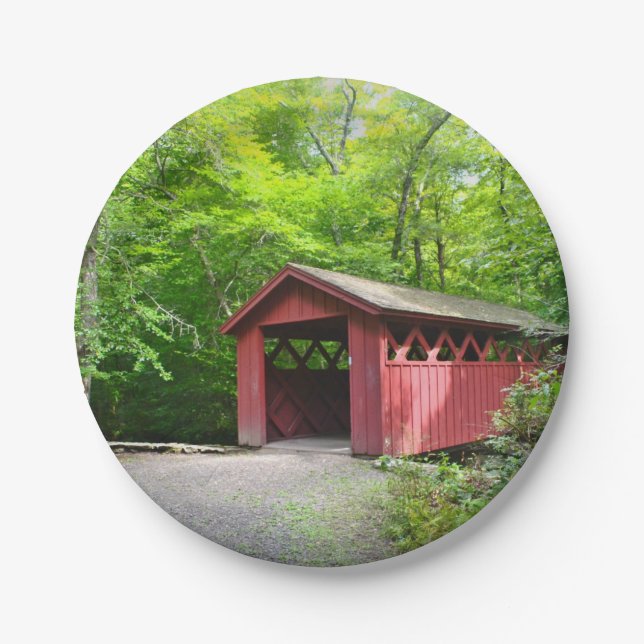 Überdachte Bridge Paper Plate Pappteller (Vorderseite)