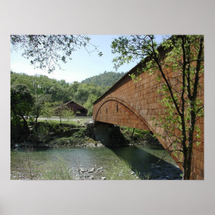 Überdachte Brücke in Bridgeport, Kalifornien Poster