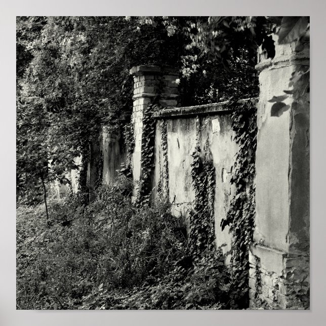 Überdachte Gartenmauer Poster (Vorne)