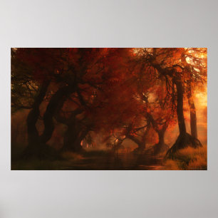 Überdachungs-Nebenfluss (Herbst) Poster