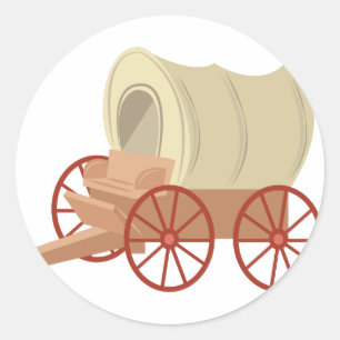 Überdeckter Wagen Runder Aufkleber
