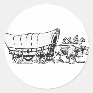 Überdeckter Wagen Runder Aufkleber