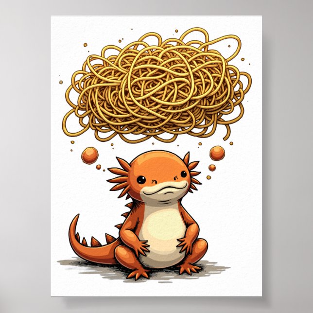 Überdenke diese Axolotl-Angst-Kunst Poster (Vorne)