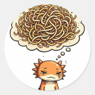 Überdenke Diesen Axolotl Burnt Sienna Introvert Hu Runder Aufkleber