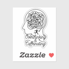 Überdenken & Koffeinieren Labyrinth Kopf Aufkleber