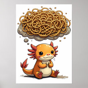Überdenkende Axolotl Introvertierte Angst Lustige Poster