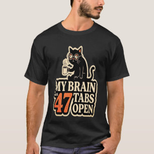 Überdenkende Katze Lustiges Meme T-Shirt