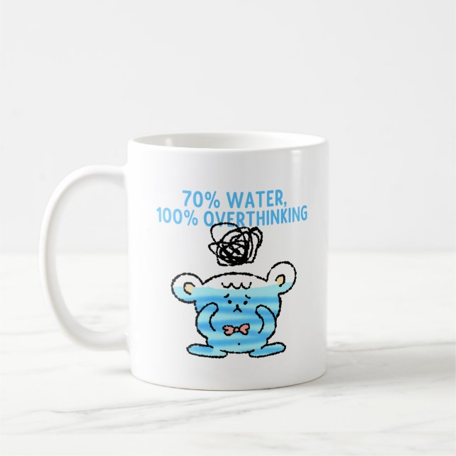 Überdenkender-Bär-Tasse – 70% Wasser, 100% Gedanke Kaffeetasse (Links)