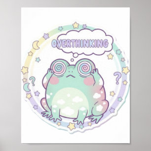 Überdenkender-Frosch-Plakat Bunte Ästhetik Frosch  Poster