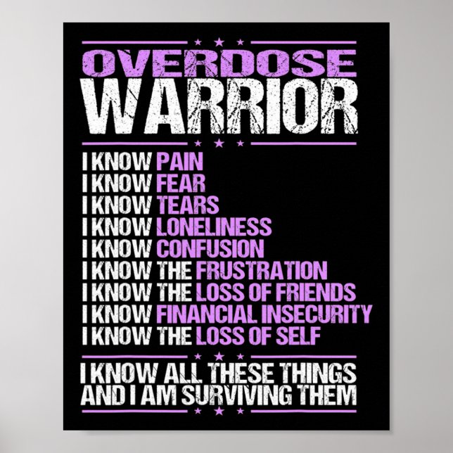 Überdosierung Bewusstsein I Know Pain Survivor Lil Poster (Vorne)