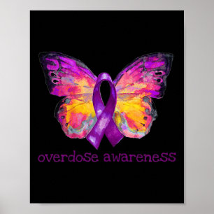Überdosierung Bewusstsein Lila Ribbon Butterfly Ku Poster