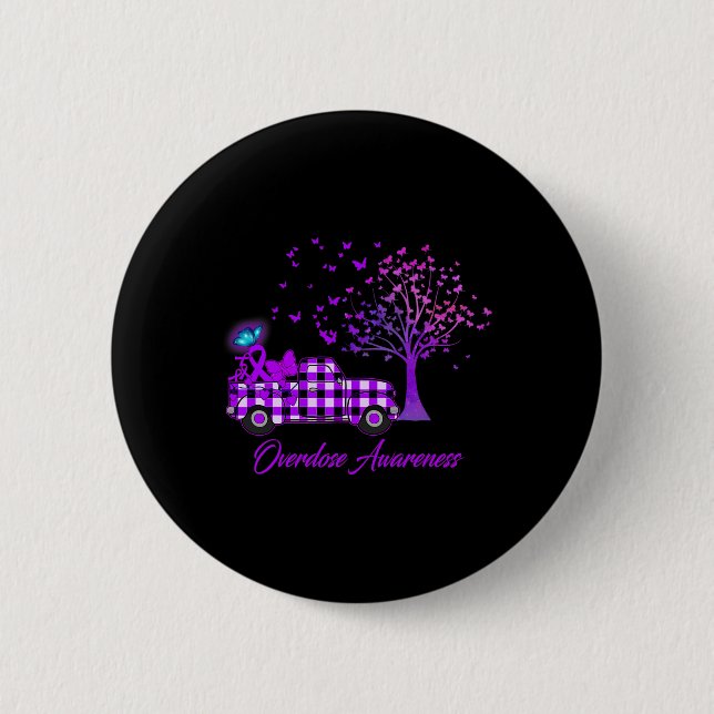 Überdosierung Butterfly Lila Button (Vorderseite)