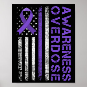 Überdosierungs-Sensibilitätstag USA Flag Überdosie Poster